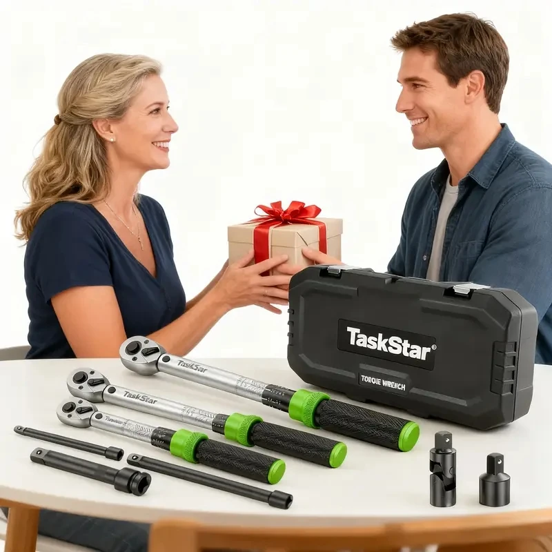 TaskStar 8 pezzi Set di chiavi dinamometriche per carichi pesanti Set di bussole novità professionali completi Precisione 3% 10-227Nm per auto moto bici