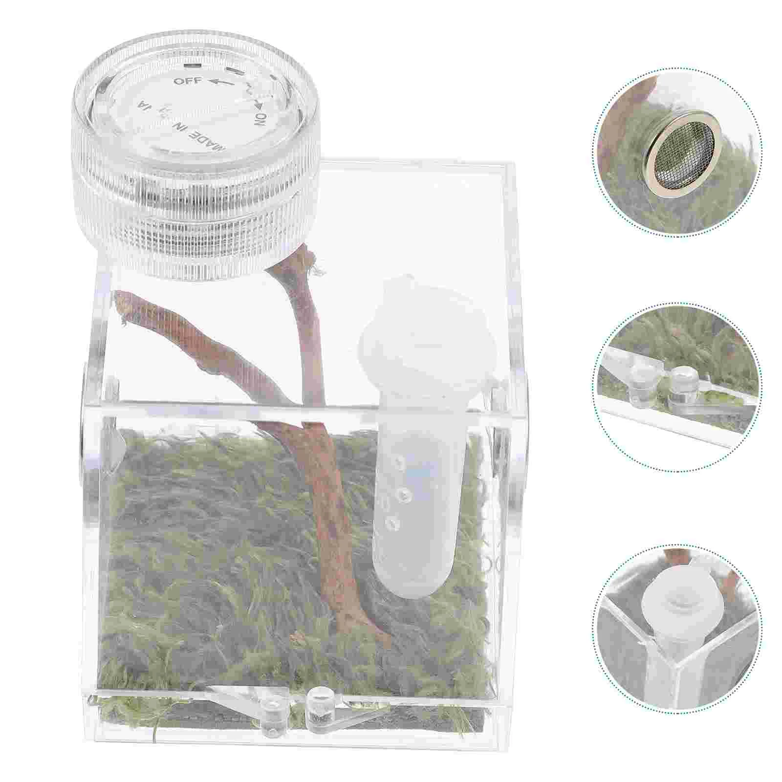 Container Jumping Spider Breeding Box Tarantula Enclosure Carrier Wood Stick Insect Tank Cage