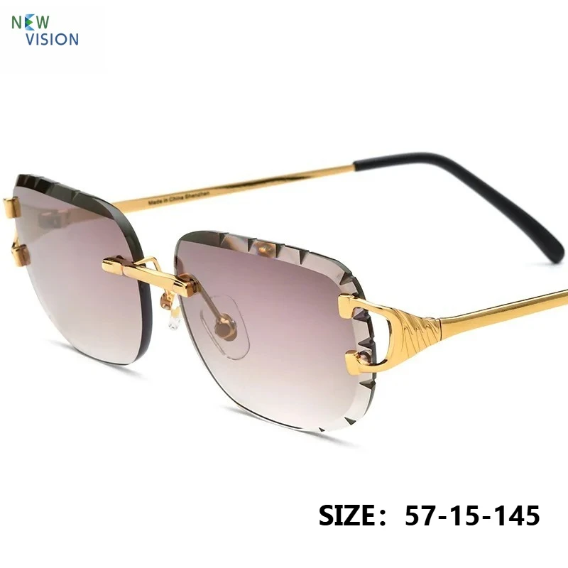2026 New Women Sunglasses Metal Square Frameless Irregular Cutting Fashion Precise Sweet Outdoor Shopping Sunscreen Sun Glasses