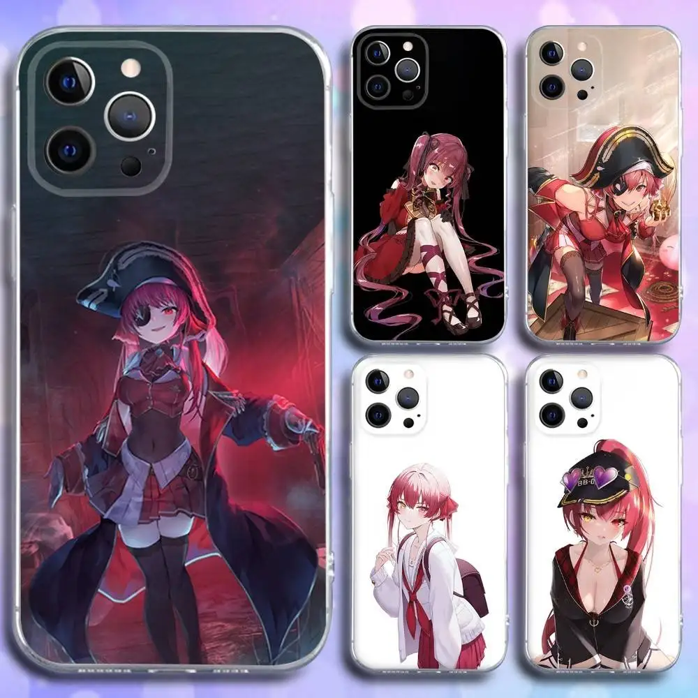 

H-Houshou Marine Hololive Phone Case For iPhone 16e,16,15,14,13,12,11 Plus,Pro,Max,XR,XS,X,Plus,SE,Mini Transparent Soft Cover