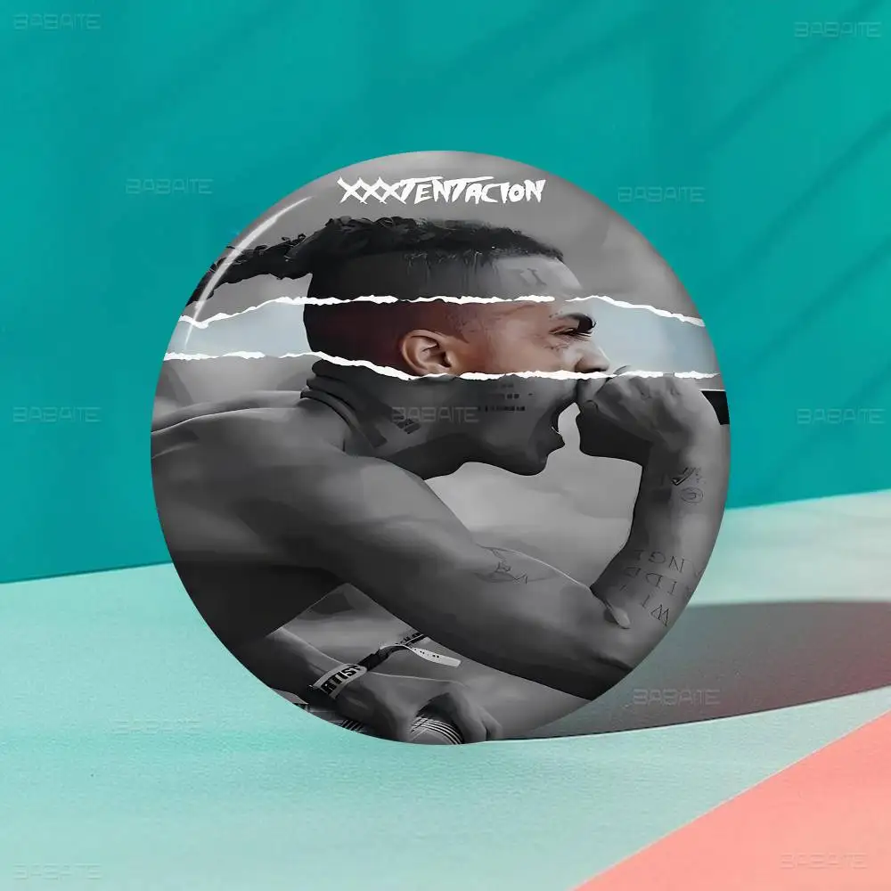 الهيب هوب Z-XXXTentacion فيلم لزجة لينة زر دبوس مشرق مطبوعة أيقونة هدية للأصدقاء شارة طوق بروش التلبيب دبوس معدني #6