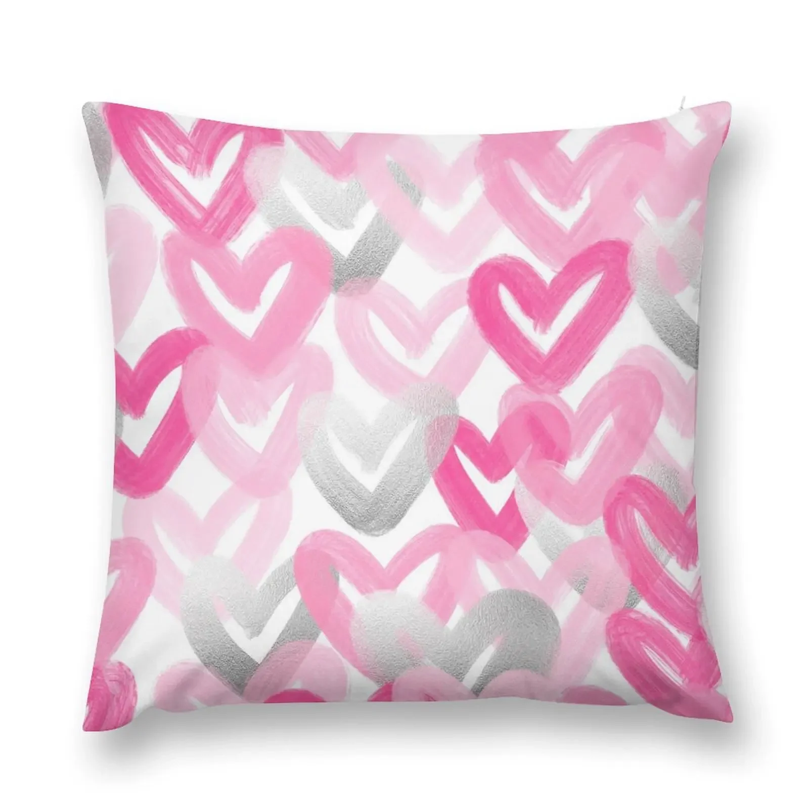 

pink And silver heart abstract Throw Pillow Christmas Pillowcase christmas decorations 2025 Christmas Covers For Cushions pillow