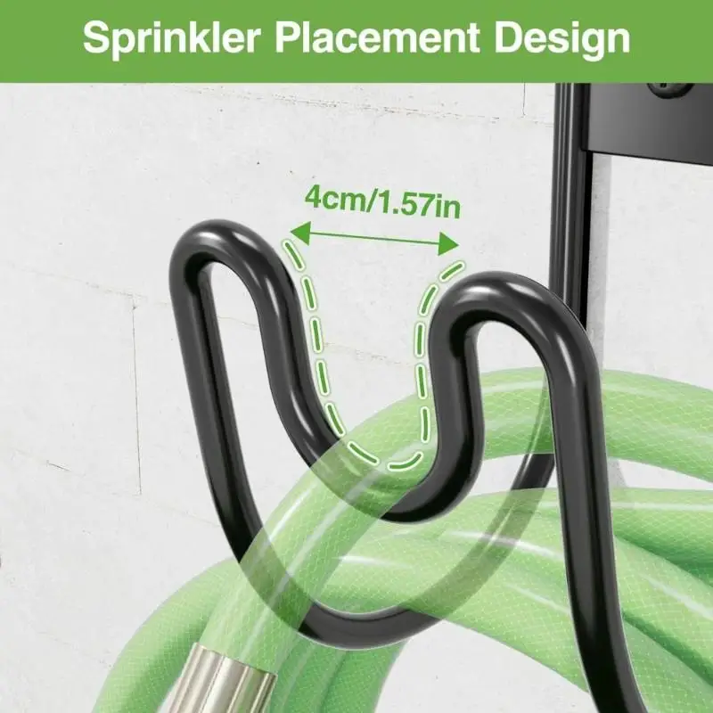 @*Wall Mounted Water Pipe Storage Rack Heavy Duty Sprayed Iron Garden Hose Holder for Patio Lawn Outdoor Gardening