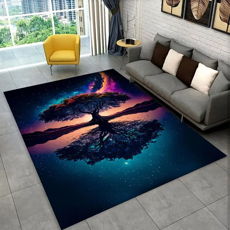Fantasy Tree of Life Norse Viking Yggdrasil Area Rug Non-slip Carpet for Bedroom Living Room Sofa Doormat Home Decor Floor Mat