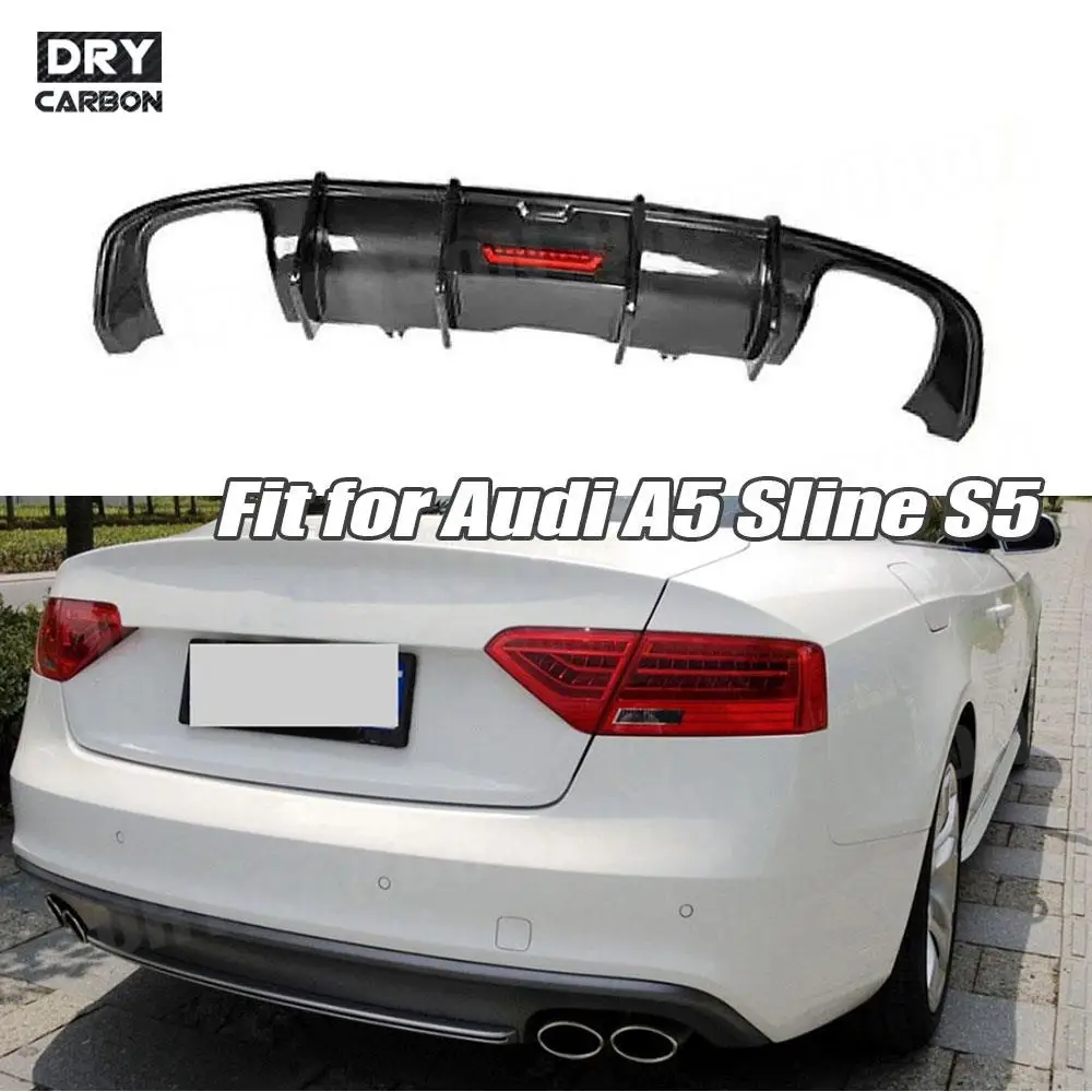 

Carbon Fiber Rear Bumper Diffuser Lip Spoiler FRP Black Body Kit Tuning for Audi A5 Sline S5 2012 -2016