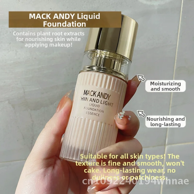 Marco Andy Liquid Foundation, 30 ml, glatter, nicht klebender Concealer für Frauen, hellt den Hautton auf, schweißbeständig, elfenbeinweiß