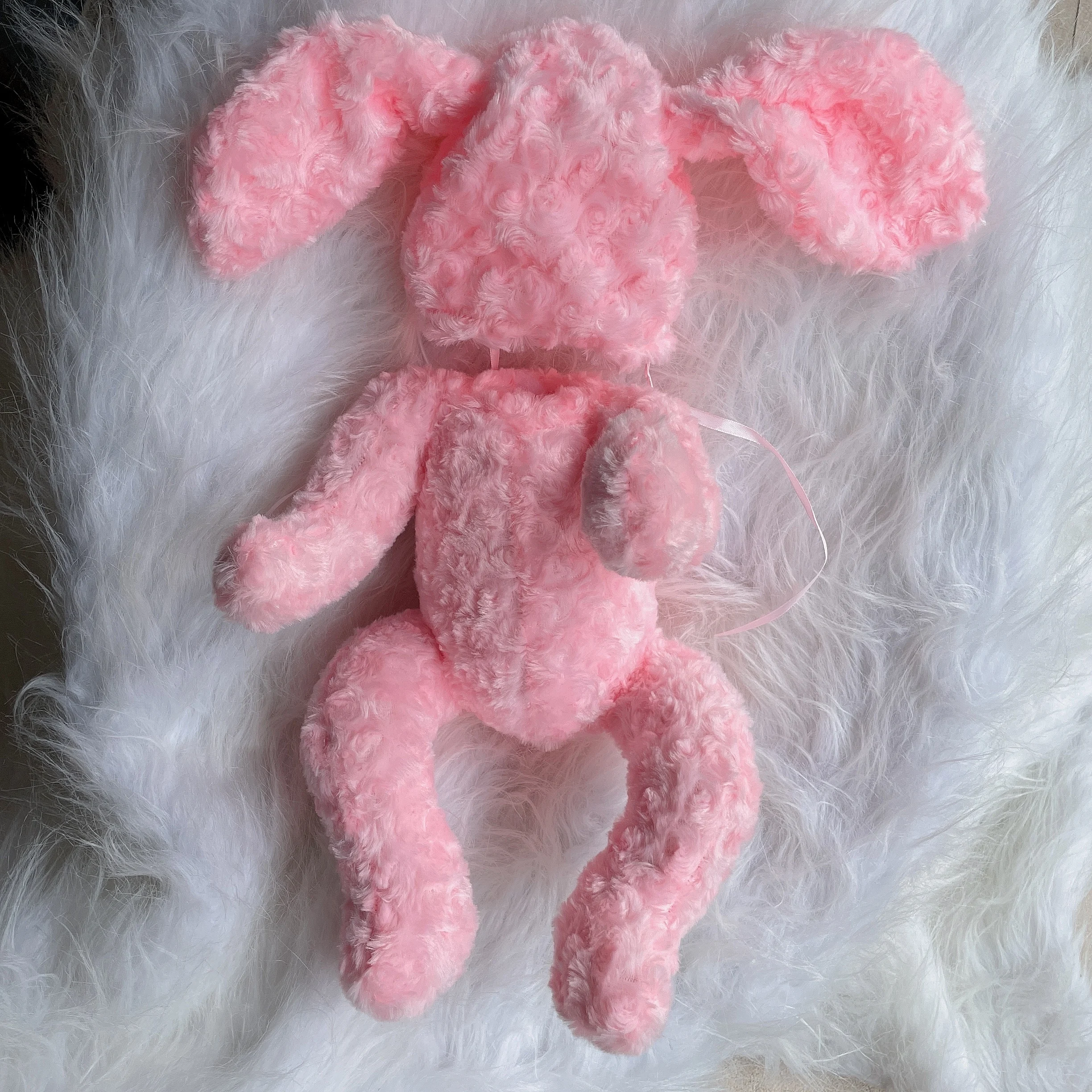 Fluffy Bunny Multi Panel Cuddle Body Limbs Are Jointed And Rotatable Baby Doll Accessories Cloth Body Suit For 18-21Inch Reborn