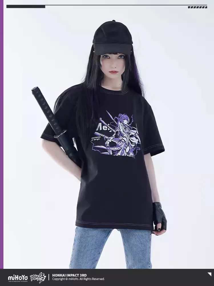 

Genuine Honkai Impact 3 Line Impression Series Fashion New T-shirt Cosplay Series Game Peripheral Cotton Summer Short Sleeve