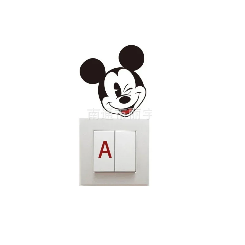 Disney Anime Figuur Mickey Minnie Mouse Schakelaar Muur Sticker Decoratie Voor Kinderen Slaapkamer Woonkamer Verjaardagscadeautjes