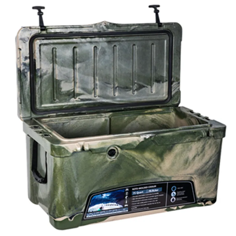 

Kuer 75QT Hot Sale Outdoor Ice Cooler Box Camping Plastic Ice Cooler Box Insulated