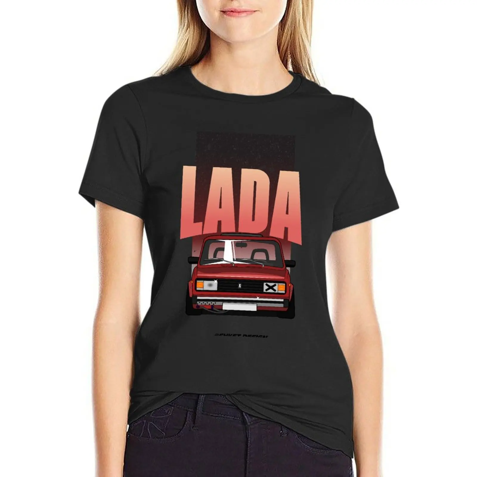 Lada 2105 prepared for winter drifting season T-Shirt sports fans cute clothes t shirts for Women loose fit