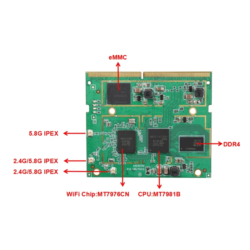 【Last-Chance!】Wifi 6 Router Module MT7981B 802.11Ax Dual Band 3000Mbps Gateway 2.5Gbps Interface IOT Server Functionality WIFI 6