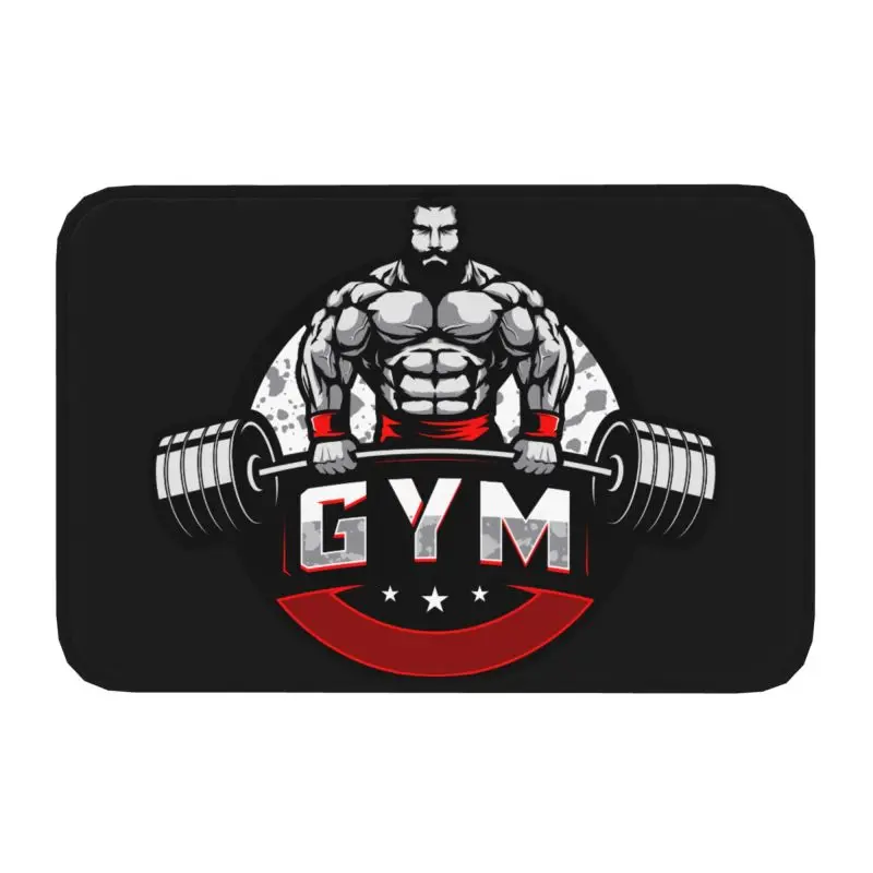 Custom Bodybuilding Gym Doormat Non-Slip Entrance Bathroom Kitchen Door Floor Mats Fitness Muscle Garden Rug Carpet Footpad