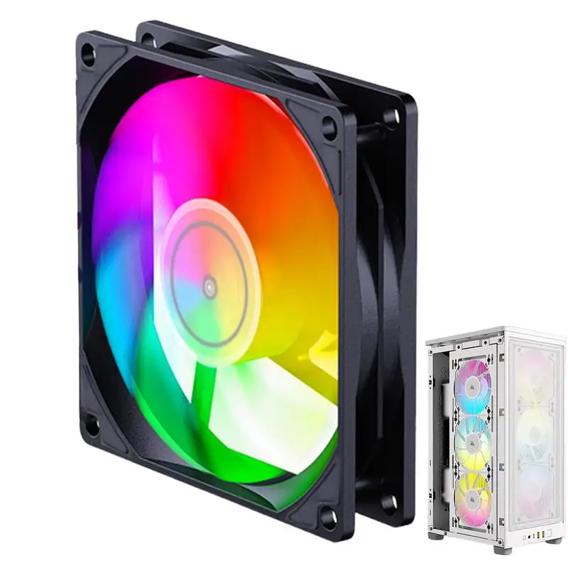 DC12V PC Cooling Fan RGB 9 Leaves Design Computer Case Fan 5v3 pin 4pin Computer Case Air Cooling Argb Technology Efficient Heat