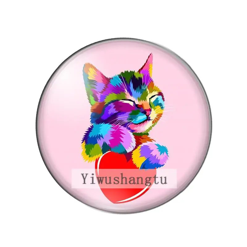 Colorful fashion animals Unicorn Lizard dog cat  8mm/10mm/ 12mm/Round photo glass cabochon demo flat back Making findings ZB0543