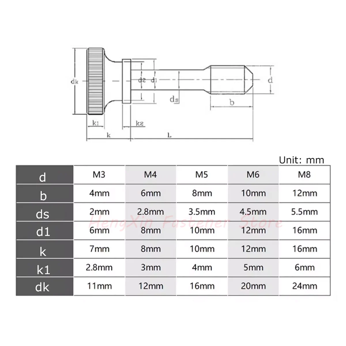 M3 M4 M5 M6 M8 304 Stainless Steel Knurled High Step Head Captive Hand Tighten Thumb Screw Thumb Anti-loosening Screws Bolts