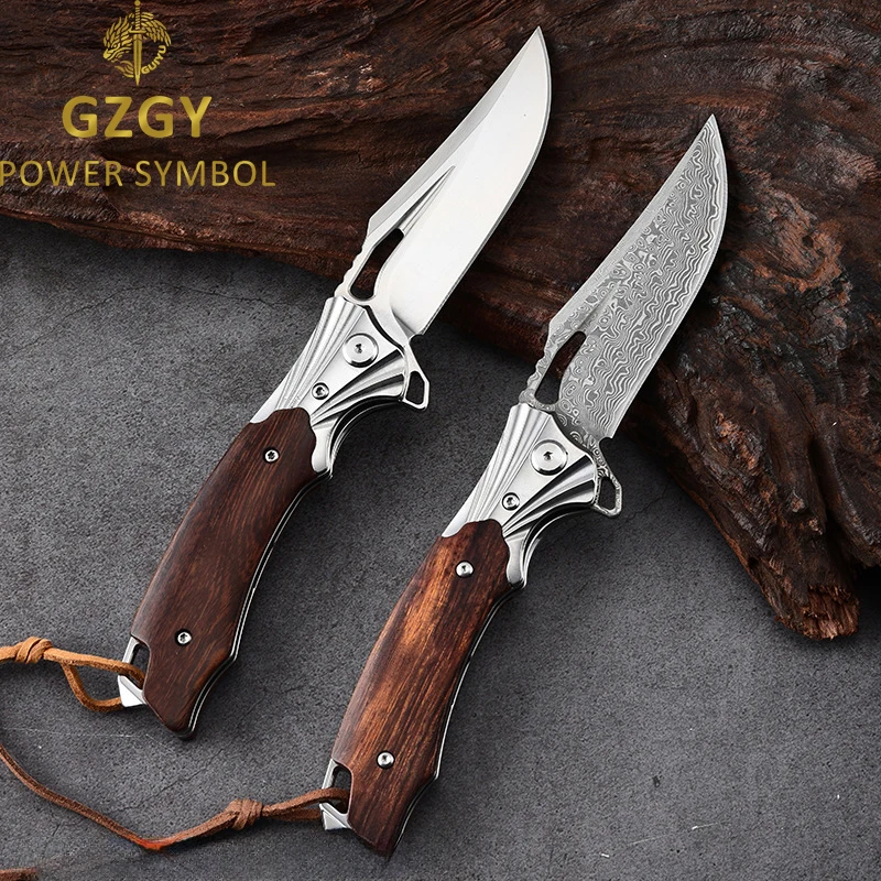 

Folding Knife Damascus Blade Dalbergia Handle Ball Bearing EDC Tool Knife for Outdoor Working Camping Collection XM220