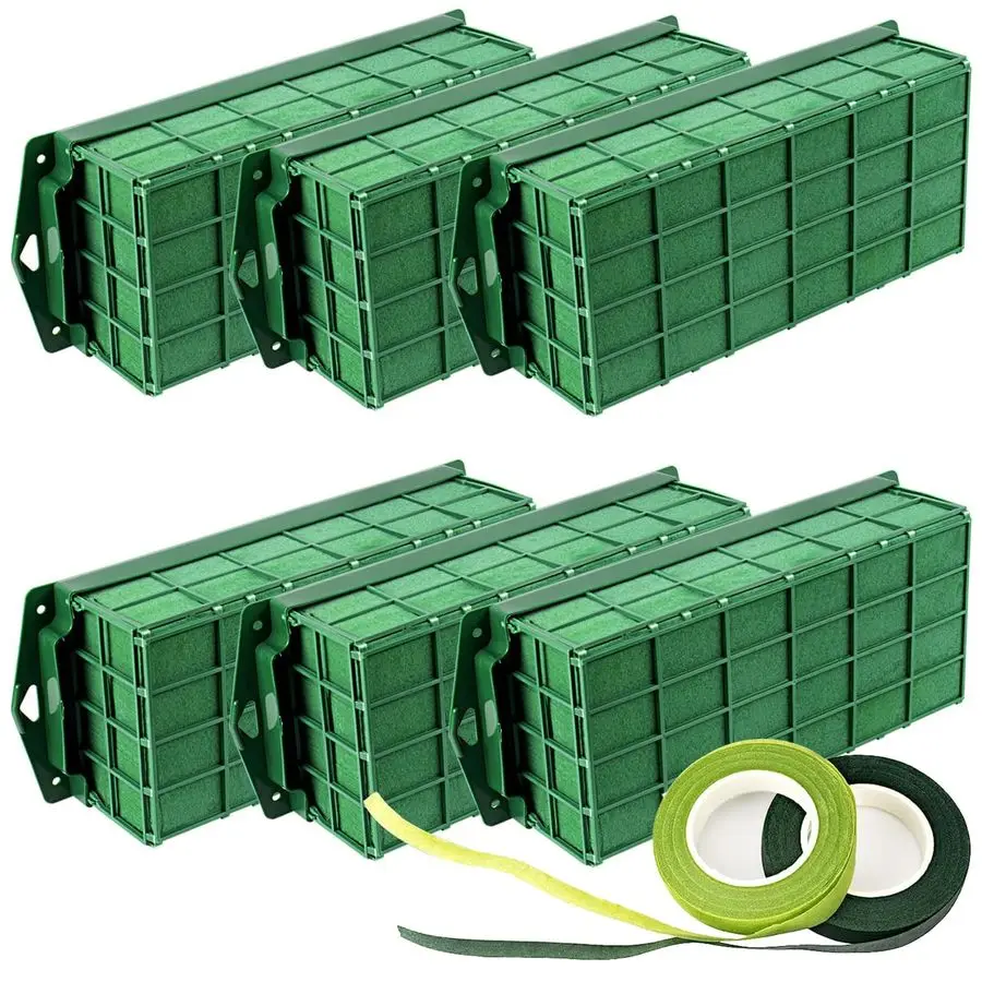 

Floral Foam Cage 6 Pack, Dry Flower Cage Holders, Green Foam Cage Blocks for Fresh Flower Arrangements Decoration, Wedding, Inte