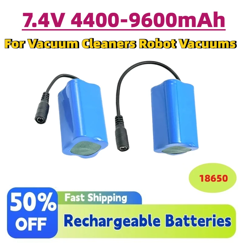 

Аккумуляторный блок Li-Ion 18650 емкостью 4400-9600 мАч для прикормочных корабликов, пылесосов, роботов-пылесосов, запасная батарея, аксессуар