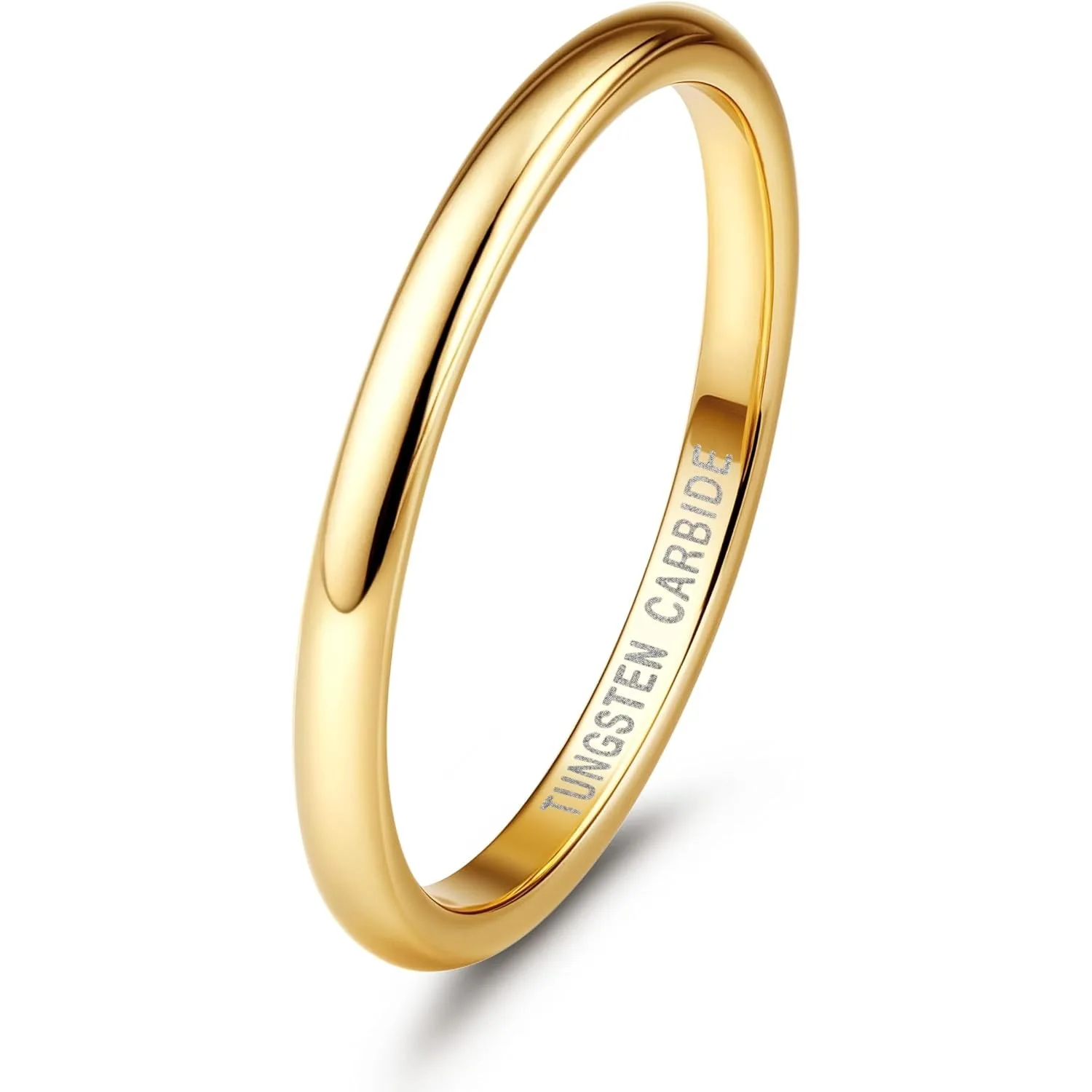 Bobisty Tungsten Rings for Men Women Hypoallergenic Wedding Band Rings Gold/Silver Plated High Polish Not Tarnished Ring Jewelry