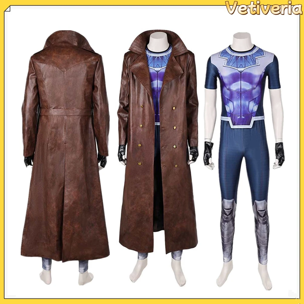 

Adult Men Gambit Cosplay Outfits Fantasia Coats Shirt Pants Gloves Movie Costume Halloween Carnival Death Cosplay Pool Suit