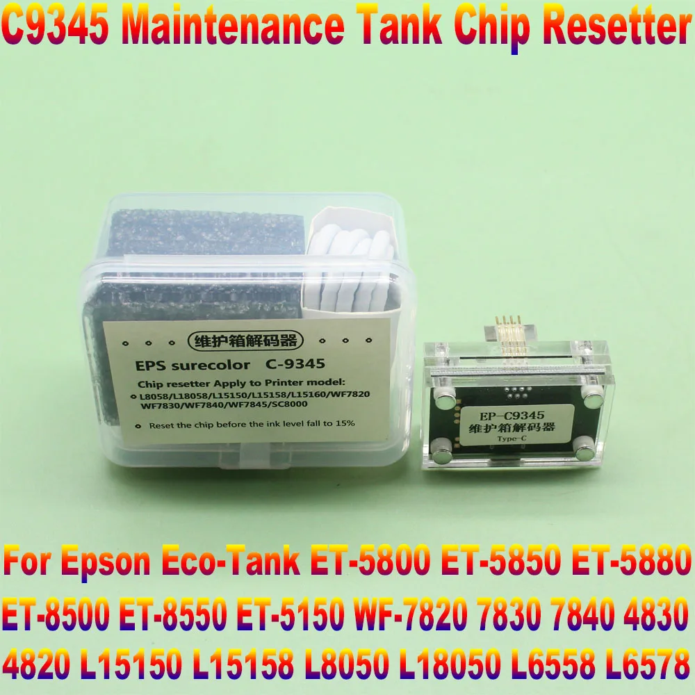 Reiniciador de Chip de tanque de mantenimiento C9345 para Epson T-8550 ET-8500 ET-16000 L8050 L15158 L15168 L15150 L15160 6558 c8000