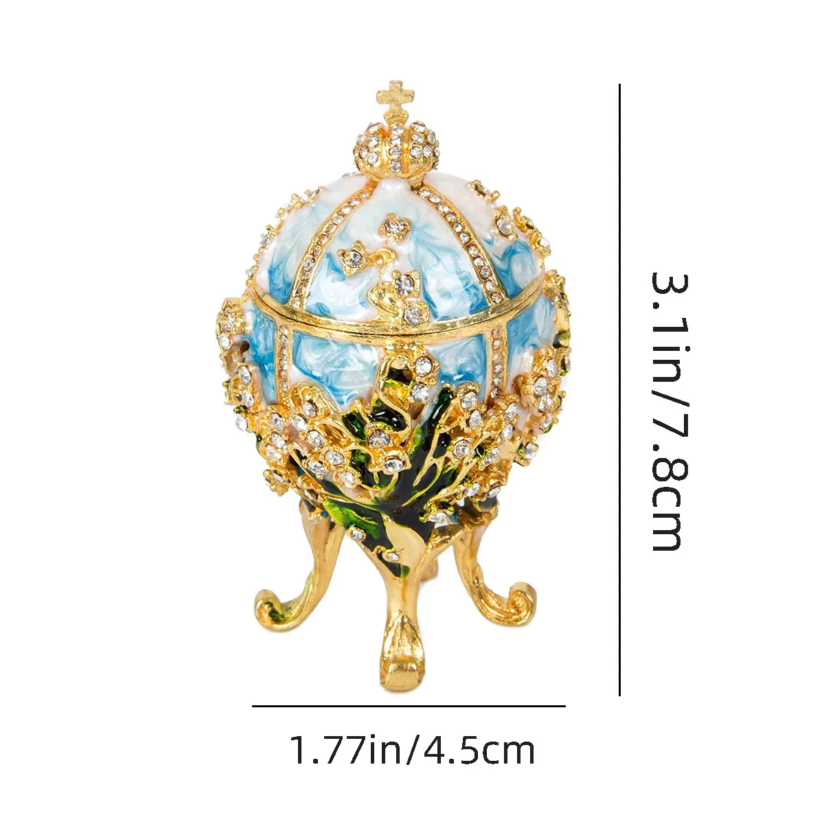 1pc Egg Jewelry Box, Enameled Faberge Egg Style Decorative, Easter Eggs Jewelry Trinket Box Unique Egg Jewelry Organizer