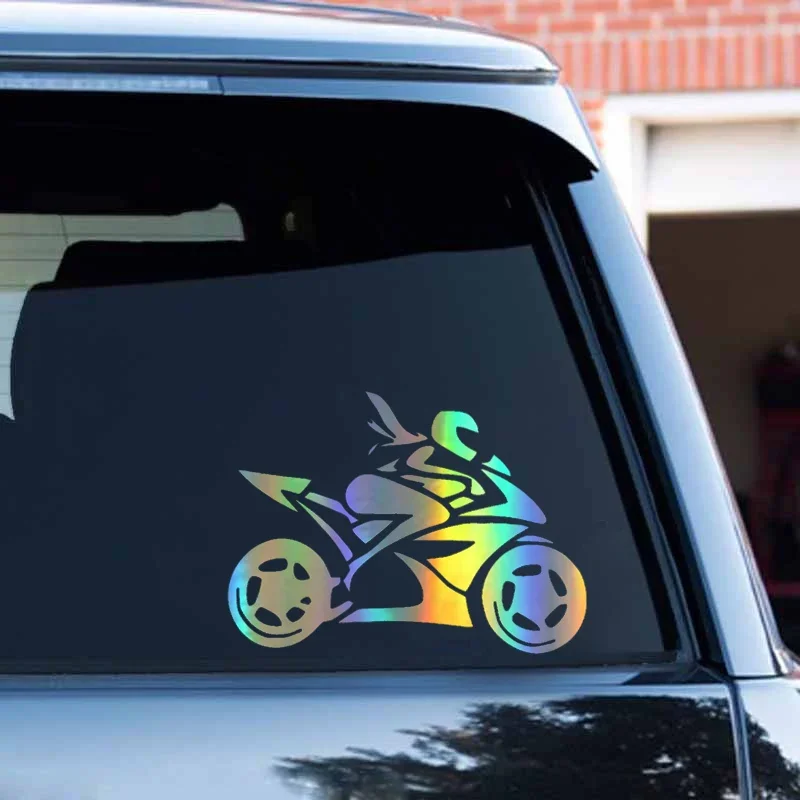 Car Sticker Girl Motorcycle Rider Decals Stickers on Car Reflective Motorcycle Waterproof and Sunscreen Car Styling,20cm*15cm