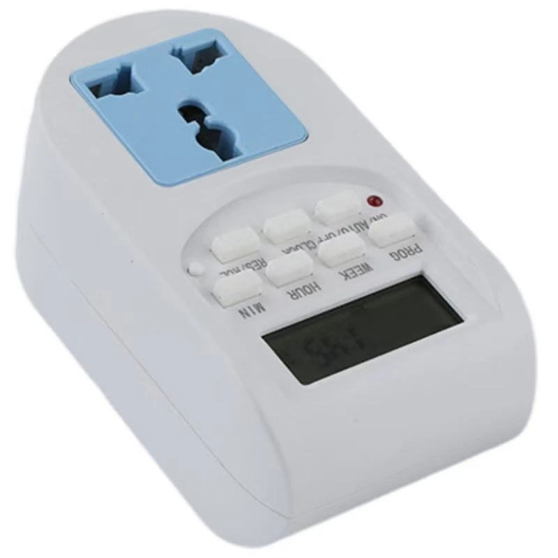 Digital Time Switch Timer With UK EU Socket Weekly Programmable Electronic Digital Timer Switch LCD Display 220V 50Hz 10A