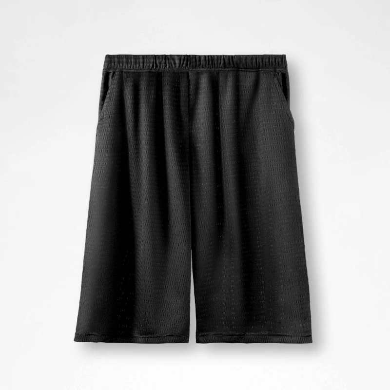 

5 шт. тонких брюк-капри, повседневных шорт, мужских свободных домашних брюк из ледяного шелка, мужских летних пижамных брюк в качестве базового слоя и для домашнего ношения.