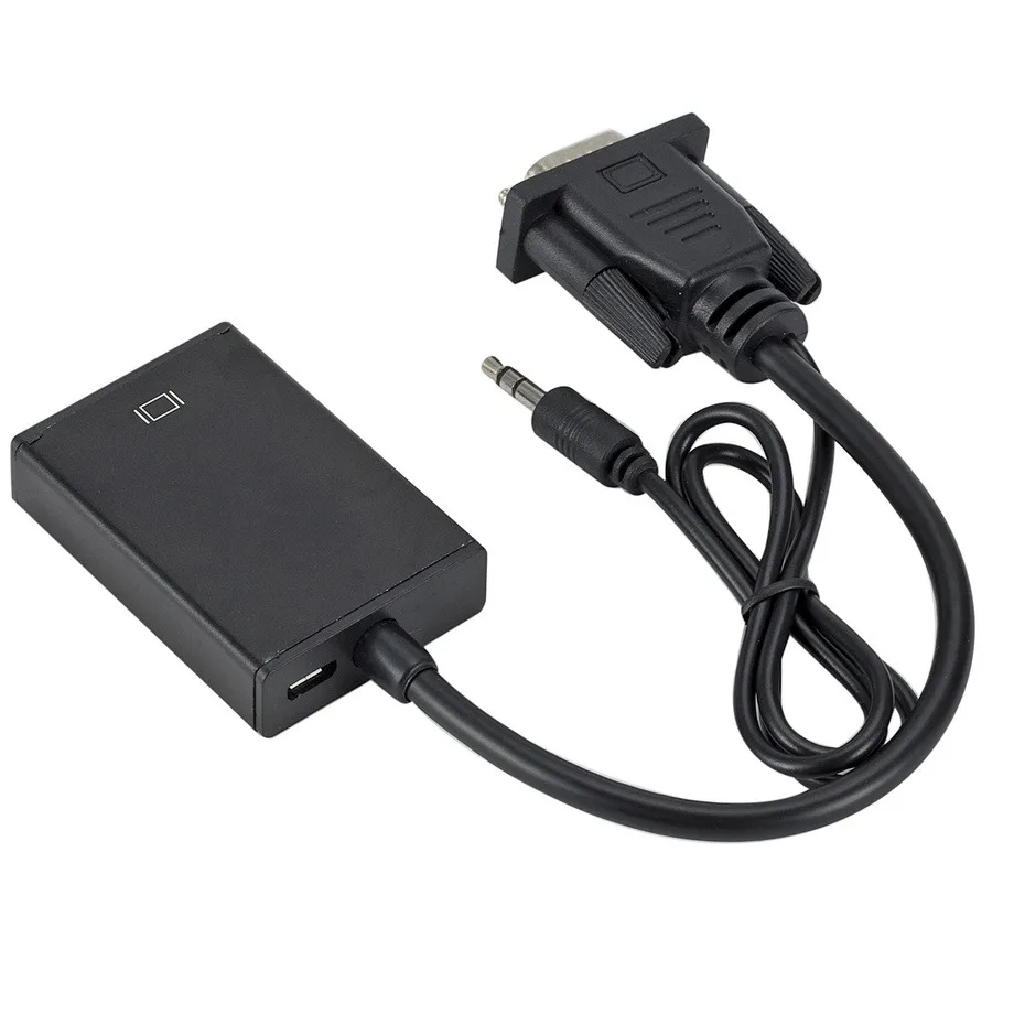 PzzP Synchronization-Câble adaptateur convertisseur compatible VGA vers HDMI, câble audio 1080mm, PC, ordinateur portable, budgétaire HDTV, 3.5 P