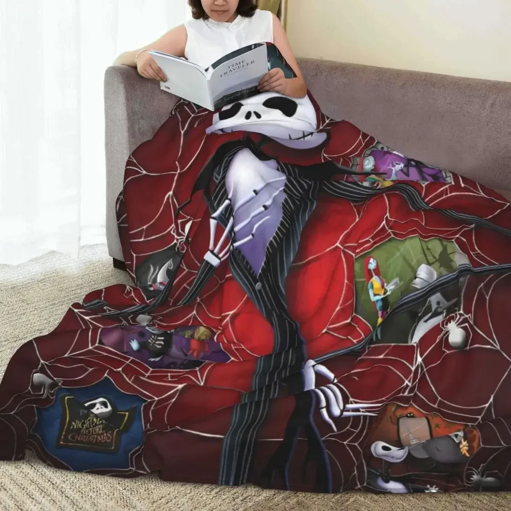 The Nightmare Before Christmas Blankets Fleece Jack Cartoon Halloween Super Warm Throw Blanket Airplane Travel Bed Rug