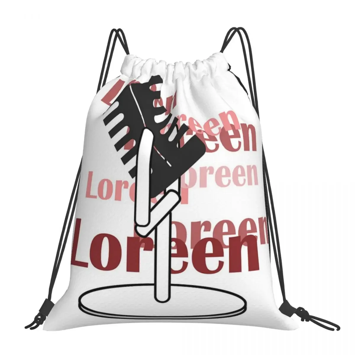 Loreen Tattoo Backpacks Casual Portable Drawstring Bags Drawstring Bundle Pocket Sports Bag BookBag For Travel School