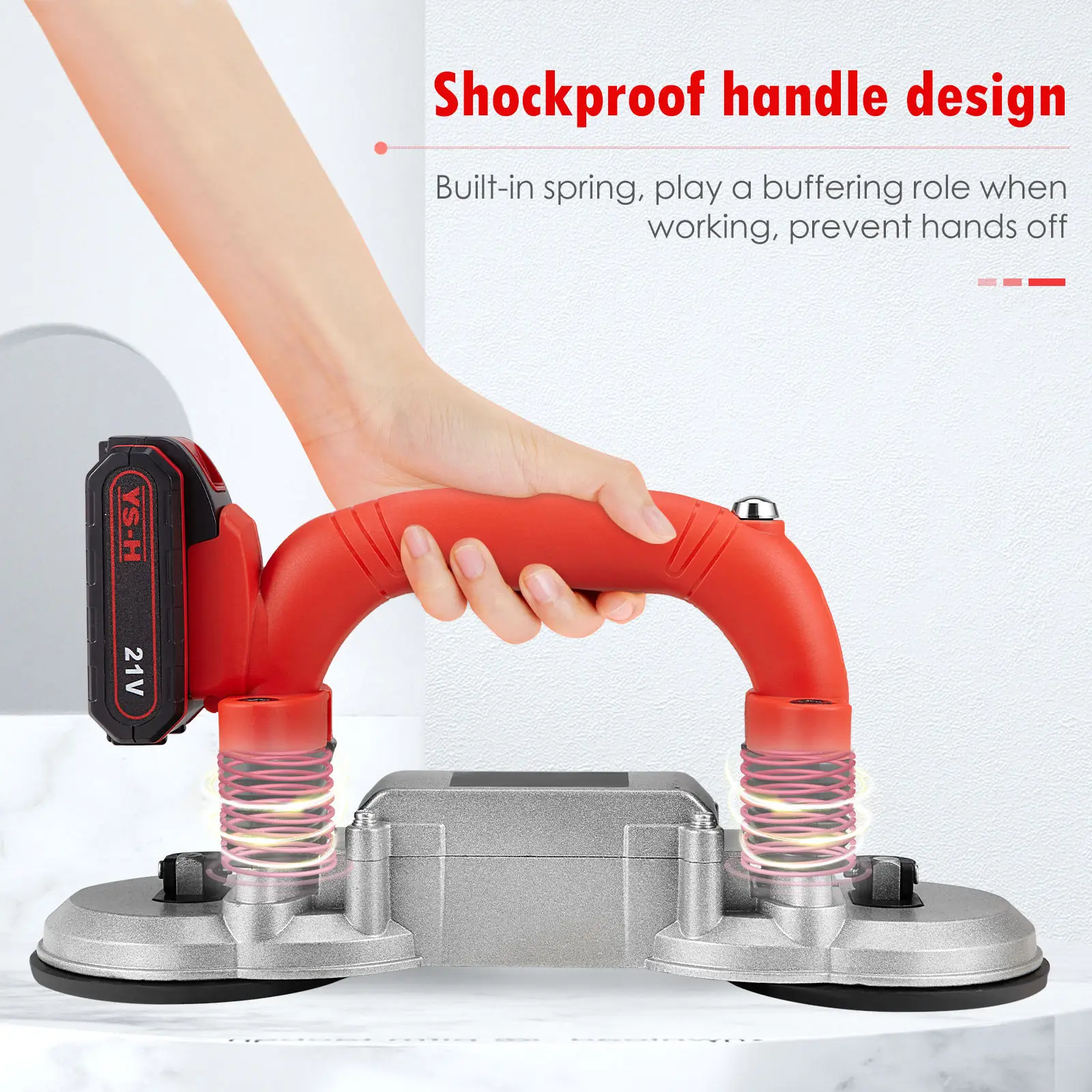 2025 كفاءة عالية الكهربائية كوب شفط مزدوج قابل للتعديل بلاط الأرضيات السيراميك آلة شفط هزاز