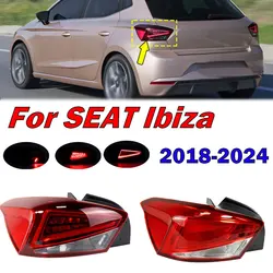 Car Exterior Accessories Rear Tail Light Warning Brake Light For SEAT Ibiza 2018-2024 Signal Lamp Taillight Housing Without Bulb