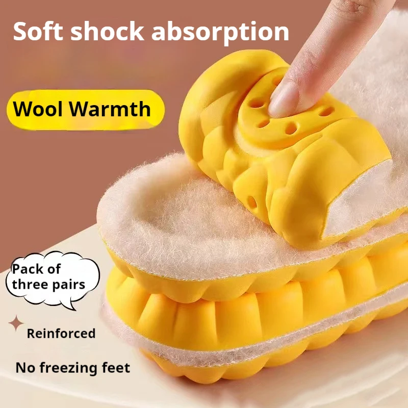 1 Paar Winter-Plüsch-Einlegesohlen, verdickte, warme, stoßdämpfende Sohle, bequeme, rutschfeste Schuhpolster für Turnschuhe