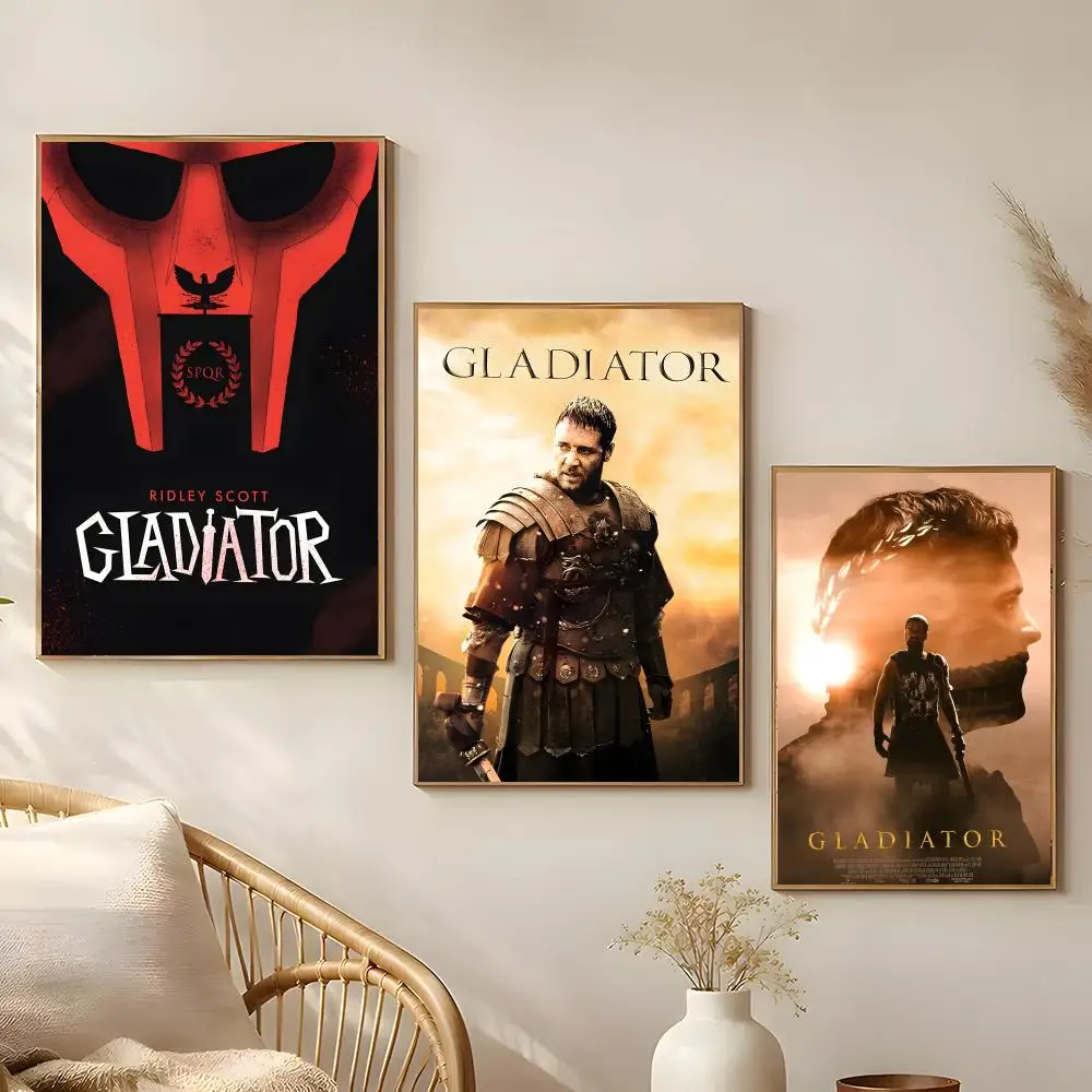 Movie Gladiator Poster Poster Self-adhesive Art Waterproof Paper Sticker Coffee House Bar Room Wall Decor