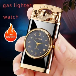 Rocker Arm Watch Metal Unusual Gas Lighters Jet Butane Torch Lighter Windproof Cigarette Cigar Lighter Gadgets for Men