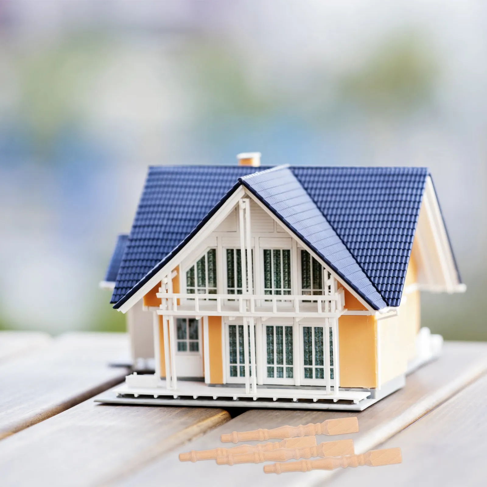 

6Pcs Mini Table Legs Small Natural Wood Bases for Simulation Scene Decoration Miniature House Mini Table Legs Simulation Props