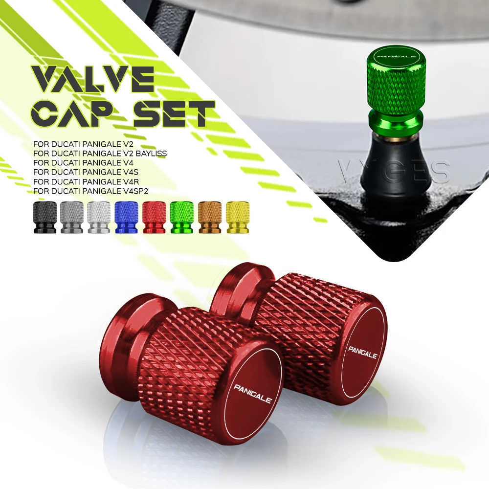 

For Ducati Panigale V2 V4 V4S V4R V4SP2 Motorcycle 2PCS Tire Valve Caps Wheel Tyre Cover CNC Aluminum Alloy