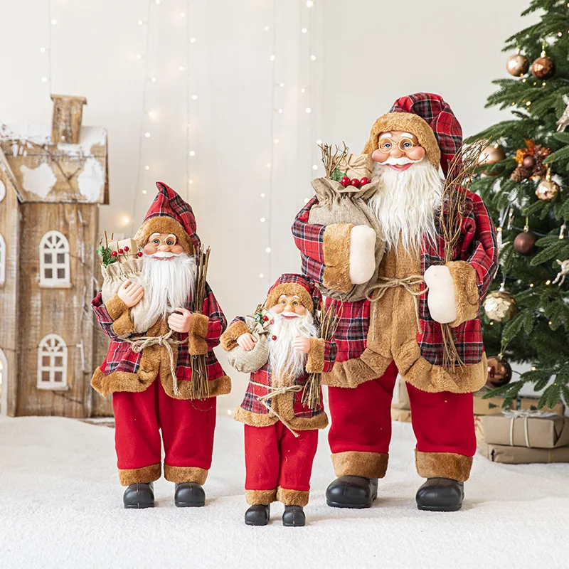 New 60cm Santa Claus Doll 2023 Christmas Ornament Merry Christmas Decorations For Home Navidad Natal Christmas Party Home Gifts