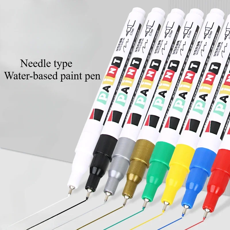 8-color 0.7mm Needle Type Water-based Paint Pen Ceramic Tile Beautiful Seam Waterproof Non Fading Industrial Tire Marker Pen