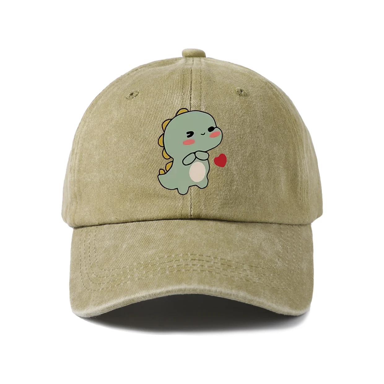 Whimsical Creature Illustration Baseball Cap, Vintage Washed Adjustable Unisex Dad Hat, Everyday Gift