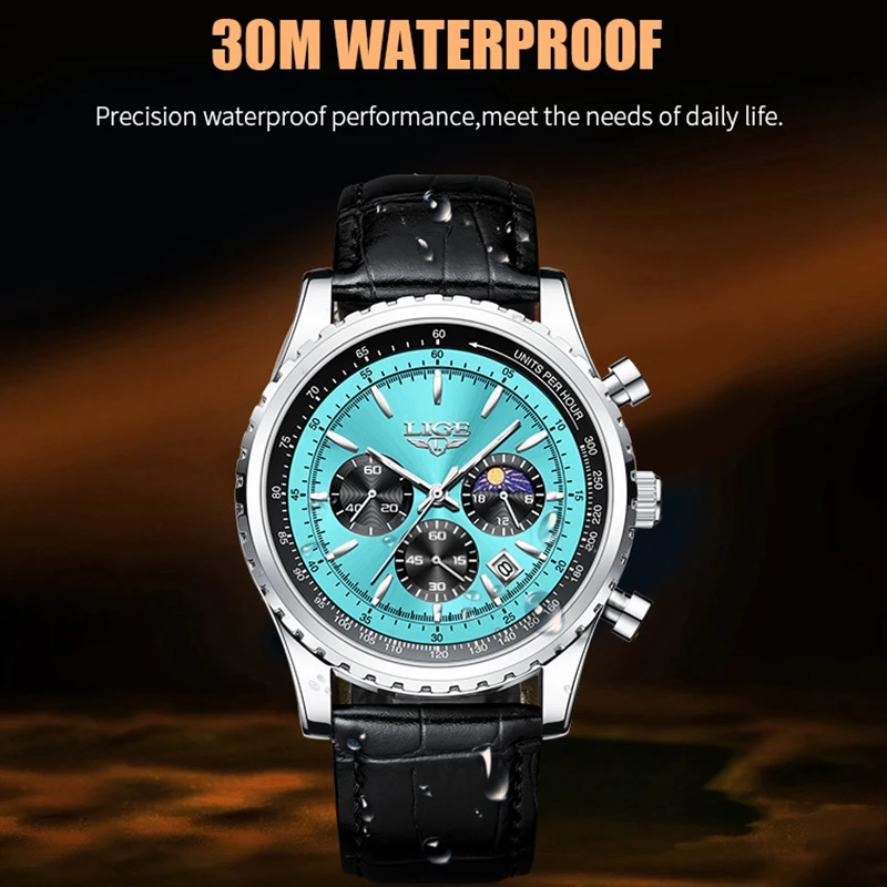 2024 LIGE New Top Brand Luxury Men Watch Quartz Man Watches Waterproof Luminous Watch for Men Date Chronograph Sport Wristwatch