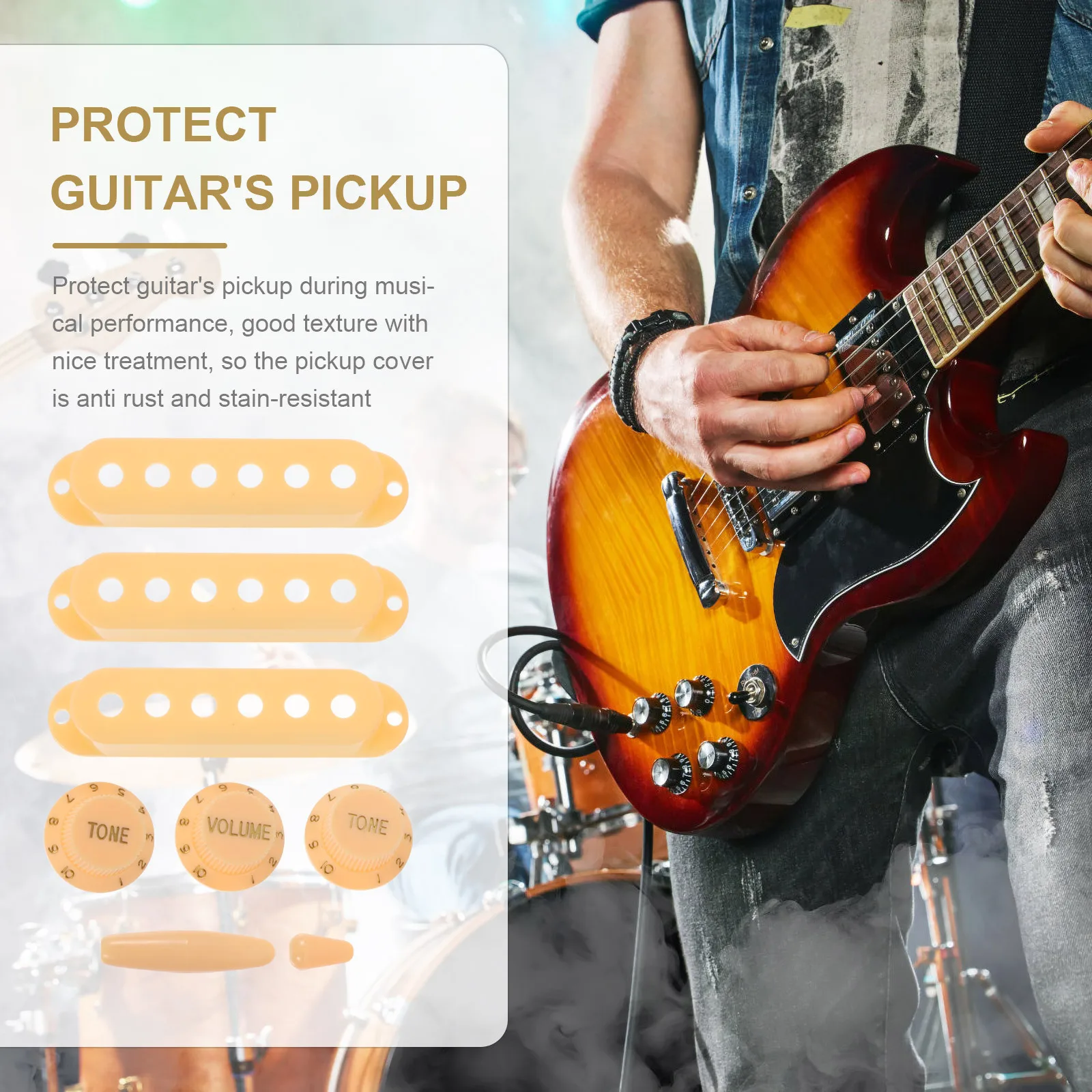 

1Set Guitar Pickup Covers Plastic Protective Covers Durable Humbucker Pickup Protector Dust Resistant Guitar Parts