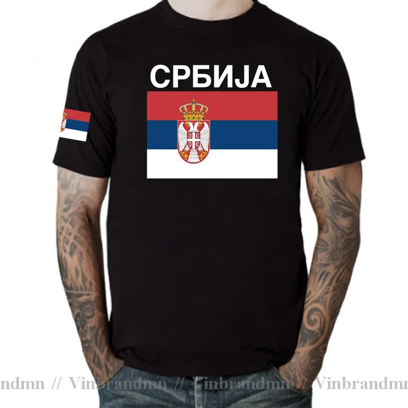 Serbia Serbian Serbs Mens T Shirts Jerseys Nation Team Tshirt 100% Cotton T-shirt Clothing Tops Tees Country Sporting SRB Srbija