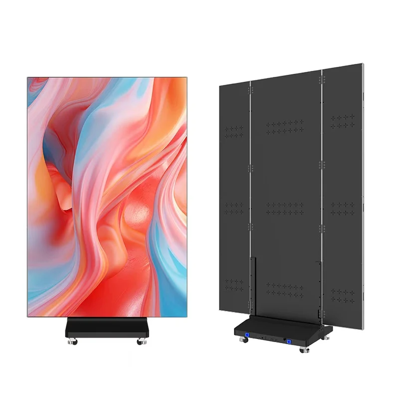 Super Bright Outdoor Double Sided LED Poster Display, Portable Tri Fold Advertising LED Screen