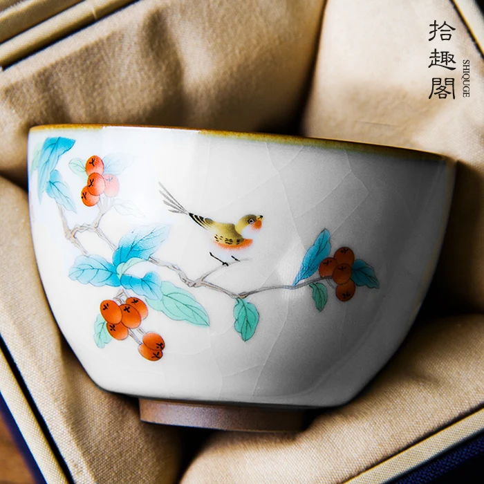 Jingdezhen Ru Kiln Can Cultivate Antique Handmade Kung Fu Tea Cups