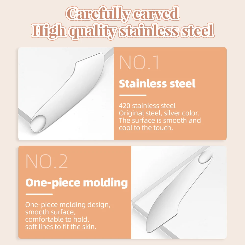 Spatola per fondotinta 420 massaggiatore in acciaio inossidabile maschera in pietra e cucchiai per crema per gli occhi raschiatura facciale Set di strumenti per la cura della pelle di bellezza in metallo