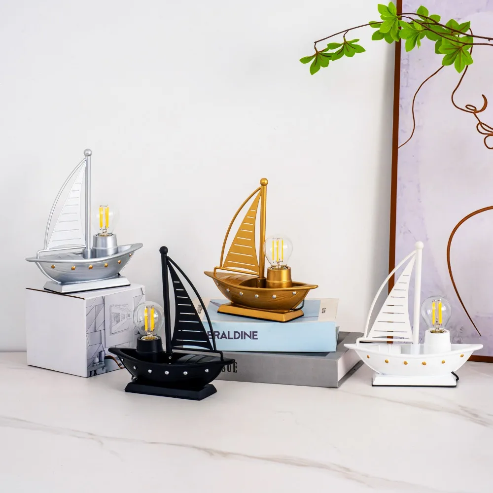 Creative Table Lamp Sailboat Lighting Decoration Bedroom Living Room Atmosphere Night Lights